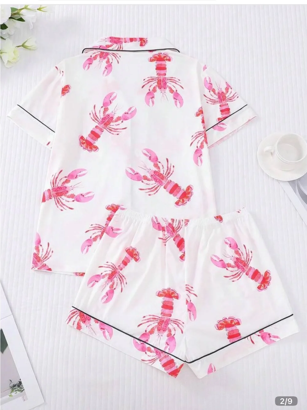 Soft Pajama Set with Lobster  Print